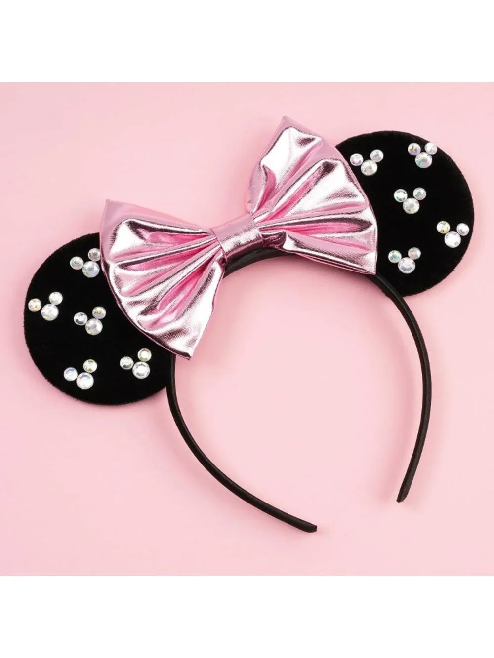 Women Black-Pink cotton Candy-Inspired Mickey Mouse Hair Headband